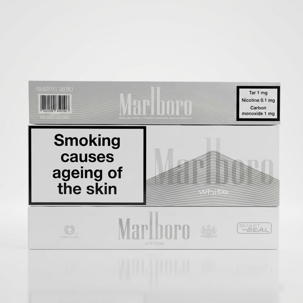 Marlboro White Super Slim Cigarettes – Duty Free Edition  Ultra-Low Tar 1mg  Premium Smooth Taste