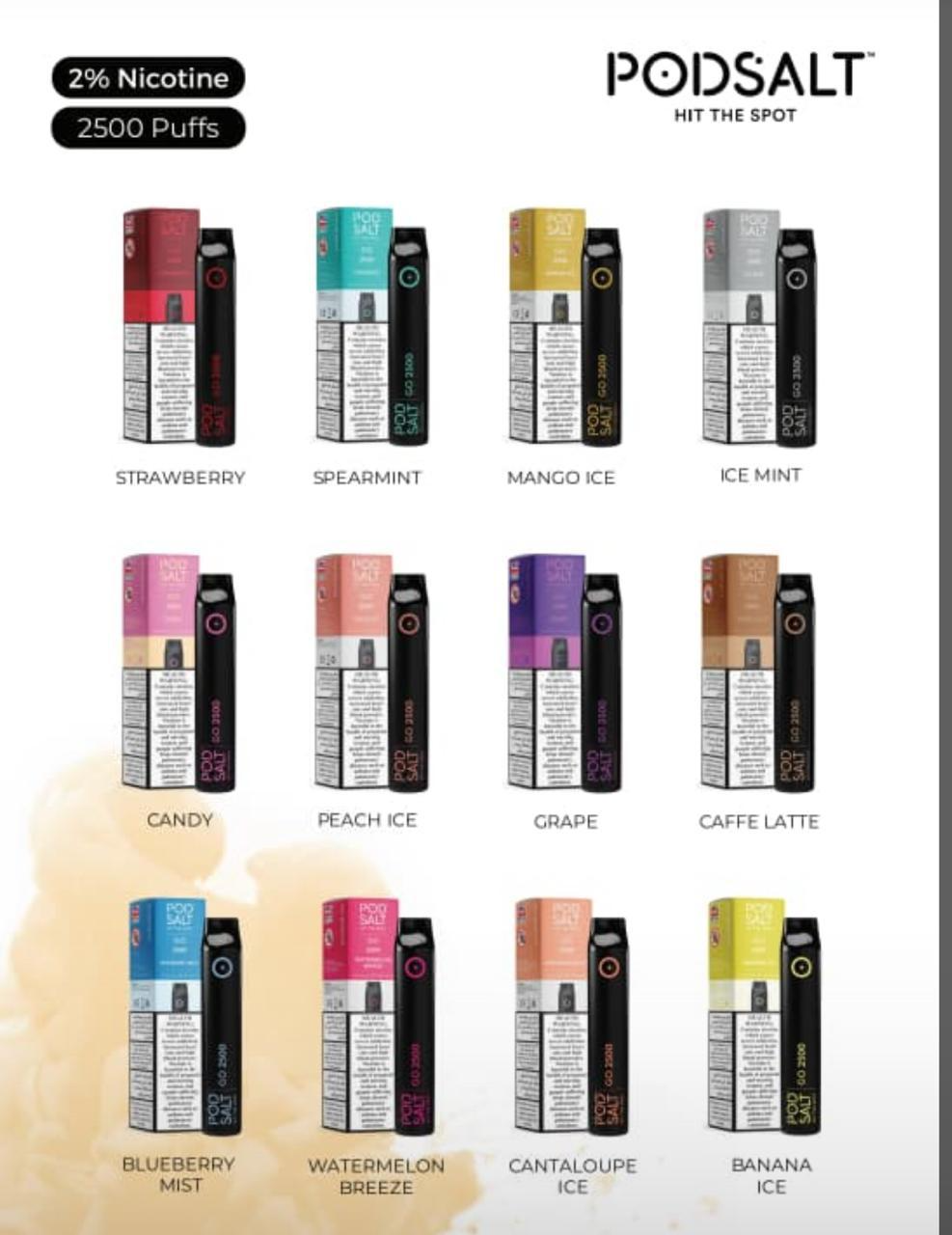 Pod Salt GO 2500 Puffs Disposable Vape | 2% Nicotine