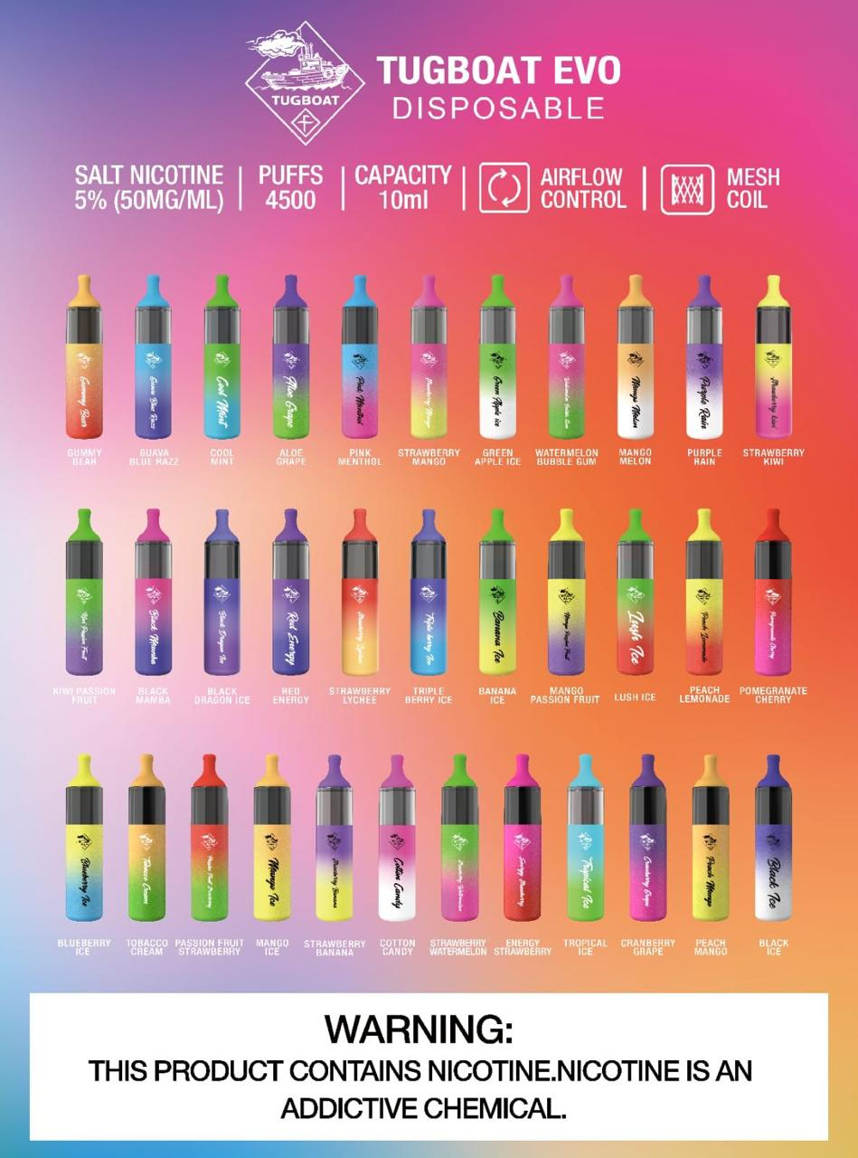 Tugboat EVO 4500 Puffs Disposable Vape