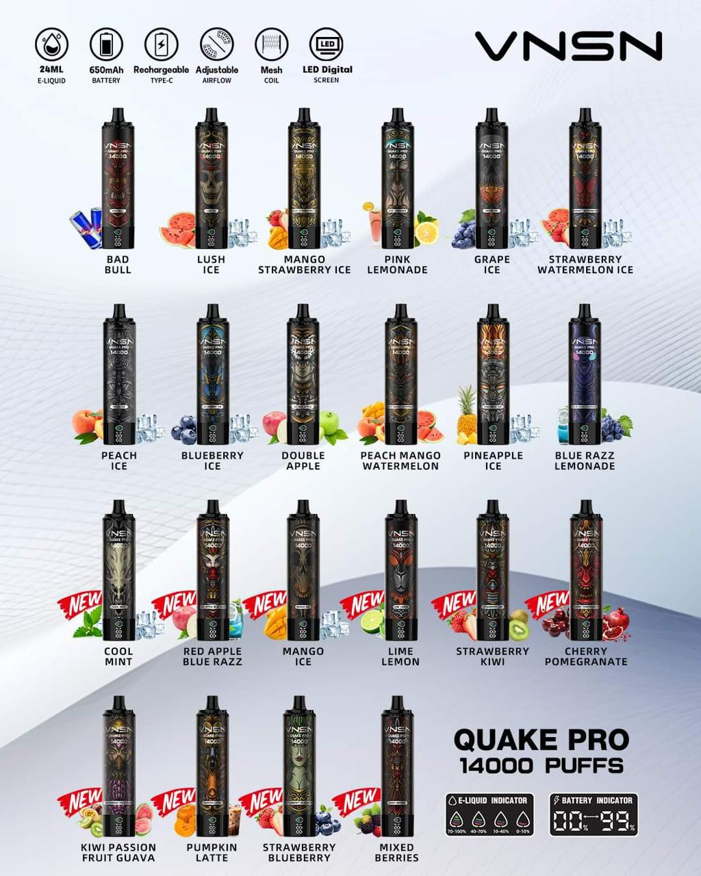 VNSN Quake Pro 14000 Puffs Disposable Vape